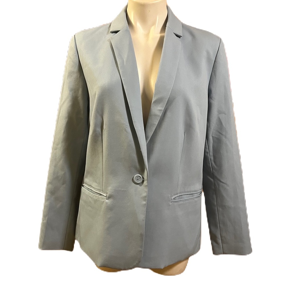 Cupcakes & Cashmere Light Blue One Button Blazer Sz L